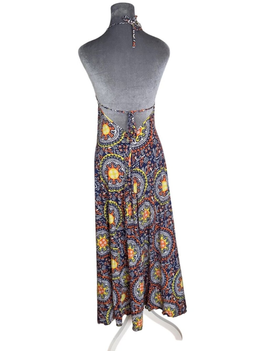 Karina Grimaldi Silk Jersey Halter Maxi Dress Made In USA - Picture 4 of 5